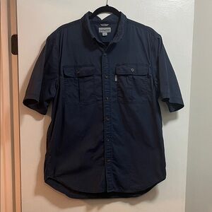 Carhartt Men's Short-Sleeve Button-Down Shirt in Navy
